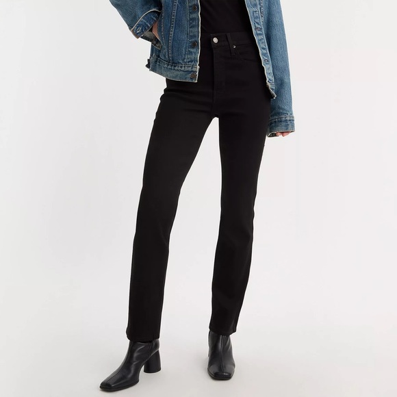Levi’s 724 HIGH RISE SLIM STRAIGHT WOMEN'S JEANS black - Picture 1 of 6